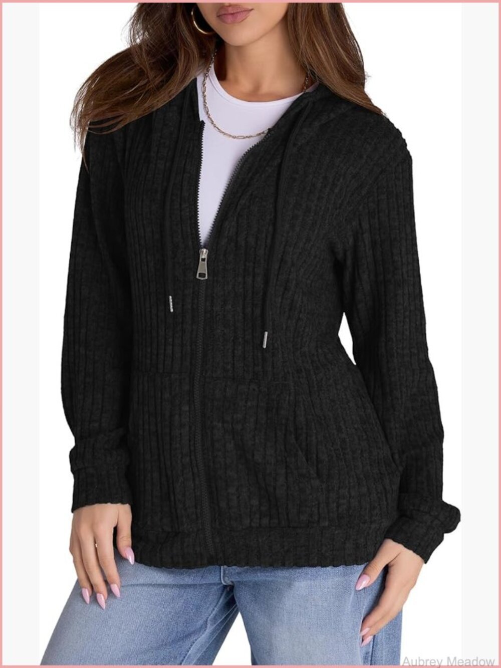 Oversized Zip Up Hoodie Long Sleeve Full Zip Lightweight Jacket Workout